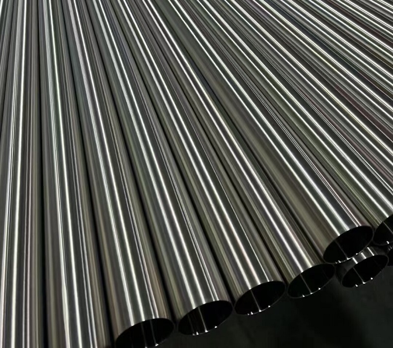 Polished stainless steel tubing